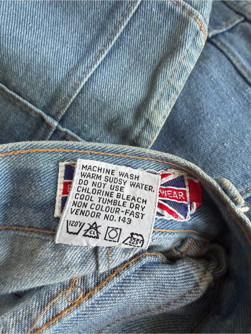 Y2K Patchwork Light Blue Flare Jeans - Picture 5 of 6